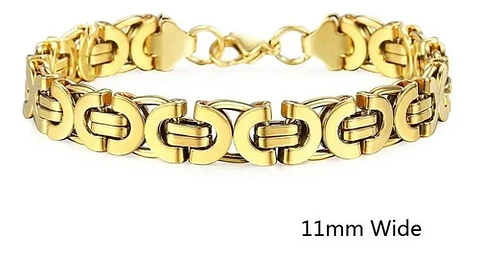 Pulsera Brazalete Esclava Bizantina Joyería Color Oro Hombre
