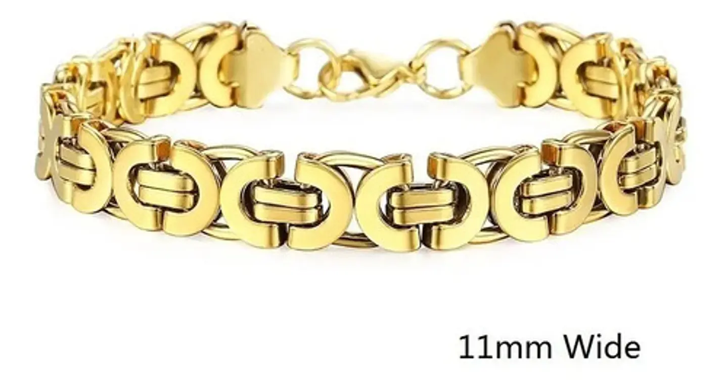 Pulsera Brazalete Esclava Bizantina Joyería Color Oro Hombre 1