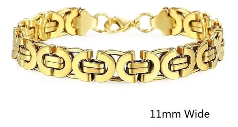 Pulsera Brazalete Esclava Bizantina Joyería Color Oro Hombre 1