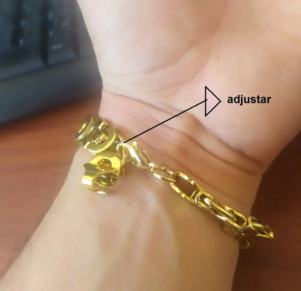 Pulsera Brazalete Esclava Bizantina Joyería Color Oro Hombre 4