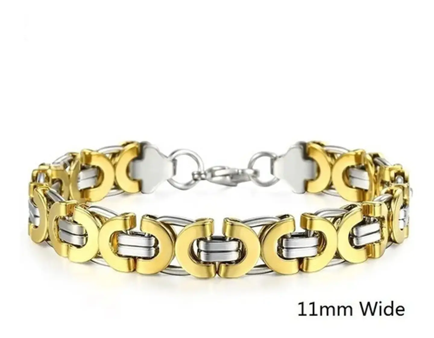 Pulsera Brazalete Esclava Bizantina Joyería Color Oro Hombre 5