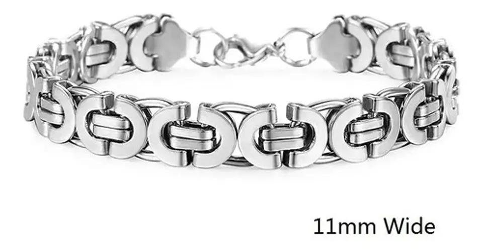 Pulsera Brazalete Esclava Bizantina Joyería Color Oro Hombre 7