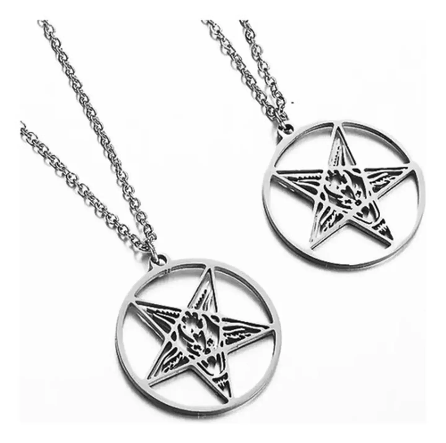 Collar Dije En Acero Inoxidable Cadena Color Plata Lucifer 6