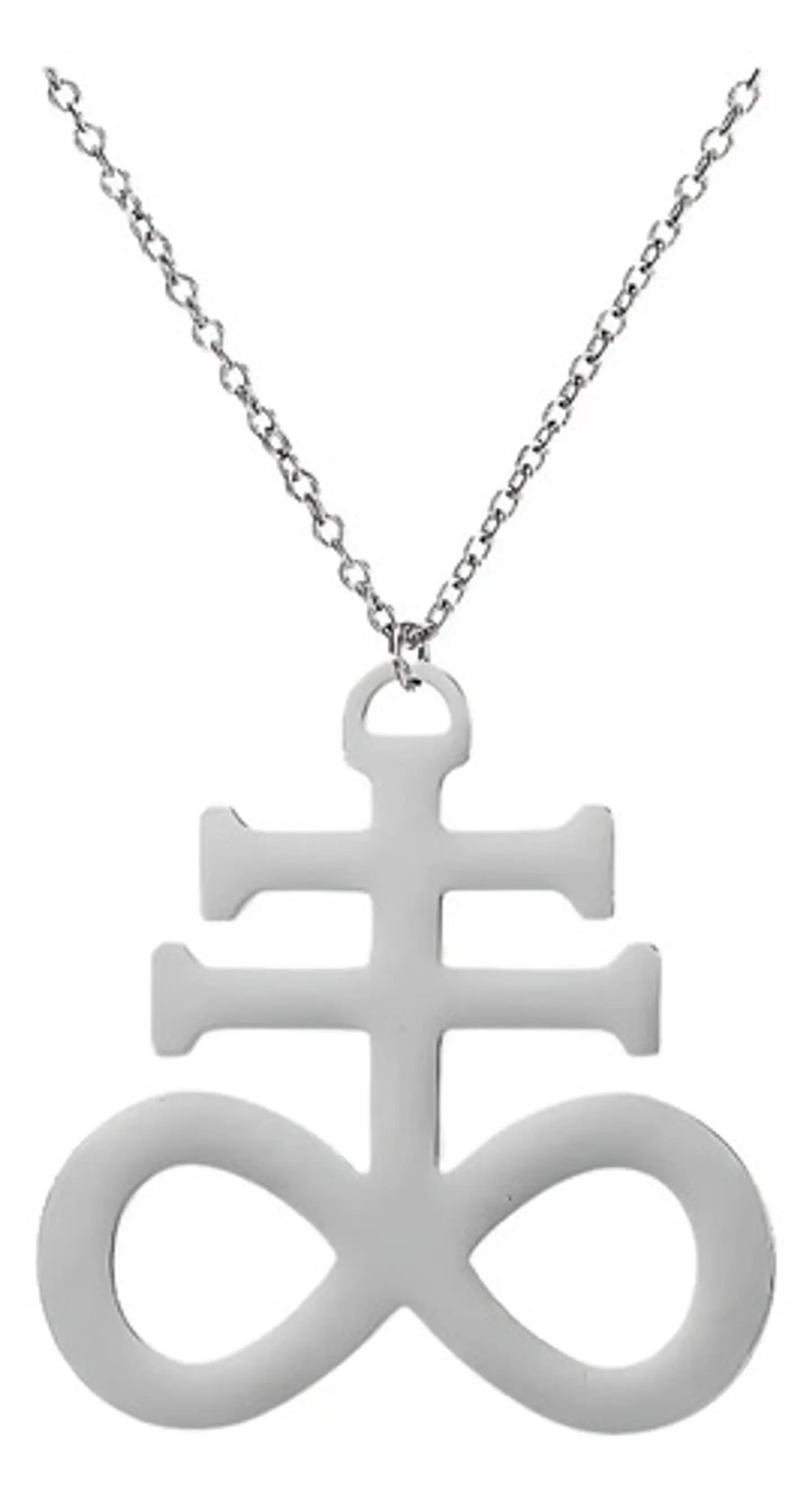 Collar Dije En Acero Inoxidable Cadena Color Plata Lucifer 12