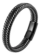 Pulsera Brazalete Cuero Trenzado Clásico 12 Mm Tejida Hombre - Miniatura 1