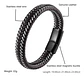 Pulsera Brazalete Cuero Trenzado Clásico 12 Mm Tejida Hombre - Miniatura 2