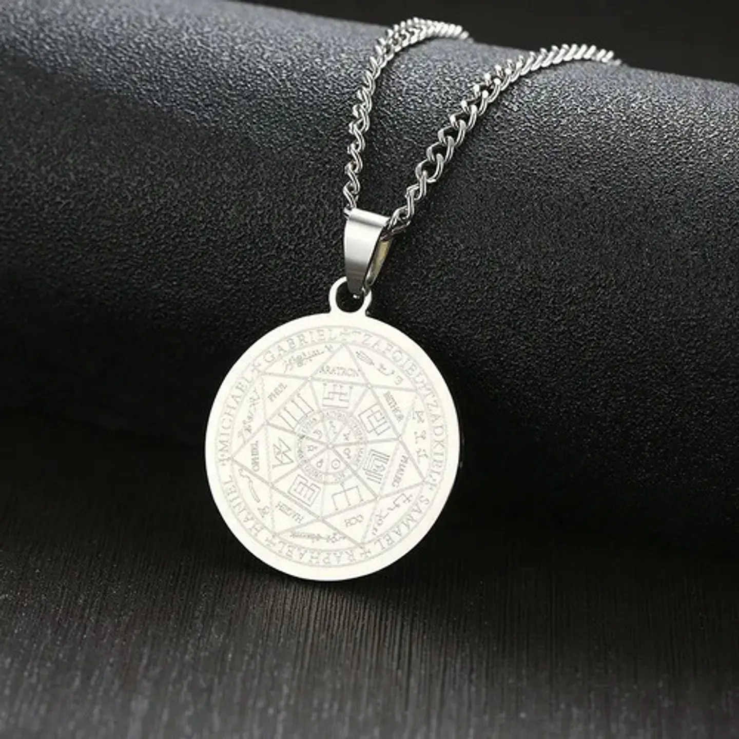 Collar Siete Arcángeles Solomon Kabbalah Amuleto Para Hombre 4