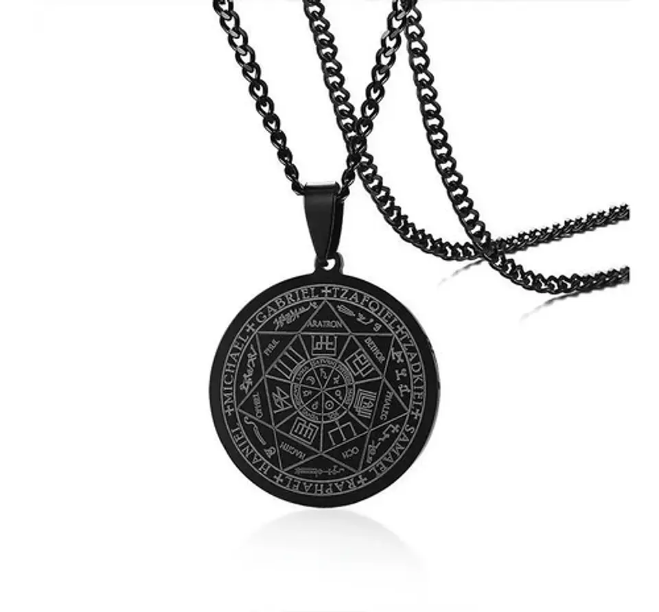 Collar Siete Arcángeles Solomon Kabbalah Amuleto Para Hombre 7