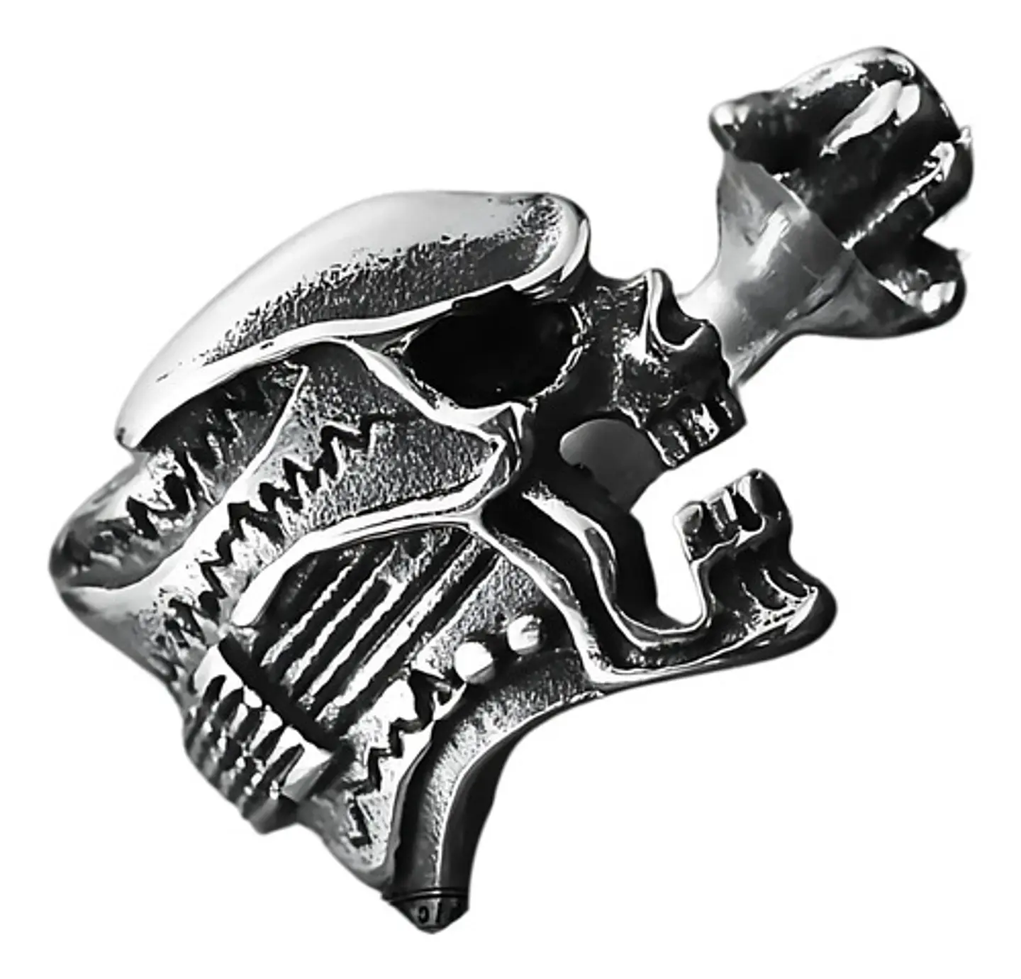 Anillo Color Plata Guitarra Rock Metal Cráneo Skull Hombre 3