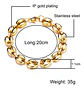Pulsera Brazalete Esclava Granos 8 Mm Color Oro Para Hombre - Miniatura 2