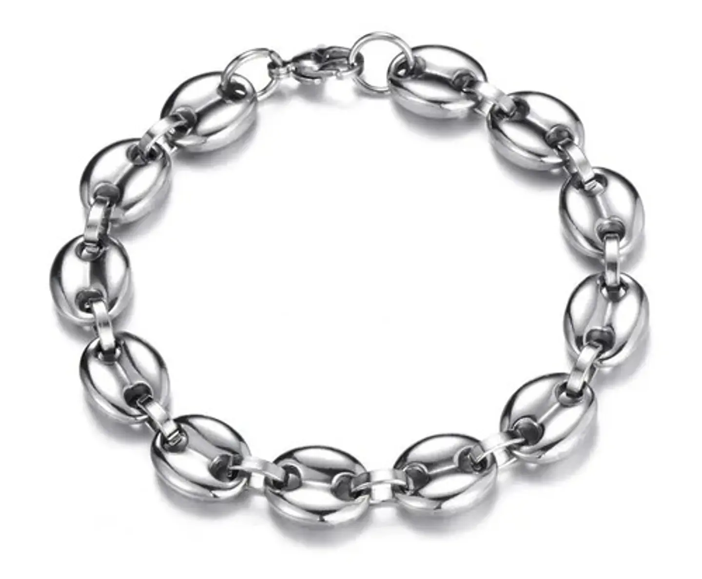 Pulsera Brazalete Esclava Granos 8 Mm Color Oro Para Hombre 7