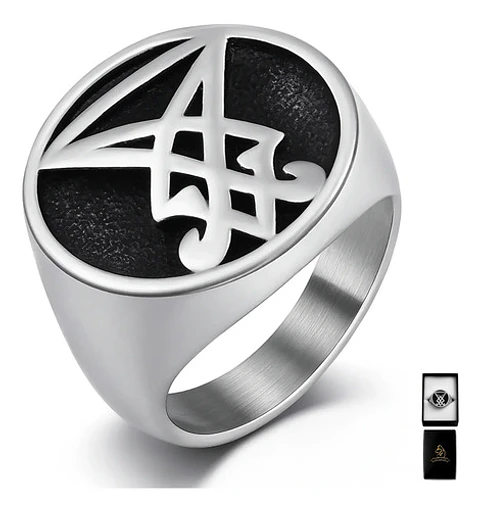 Anillo Color Plata Sello Sigil Acero Inoxidable Para Hombre