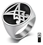 Anillo Color Plata Sello Sigil Acero Inoxidable Para Hombre - Miniatura 1