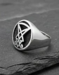 Anillo Color Plata Sello Sigil Acero Inoxidable Para Hombre - Miniatura 4