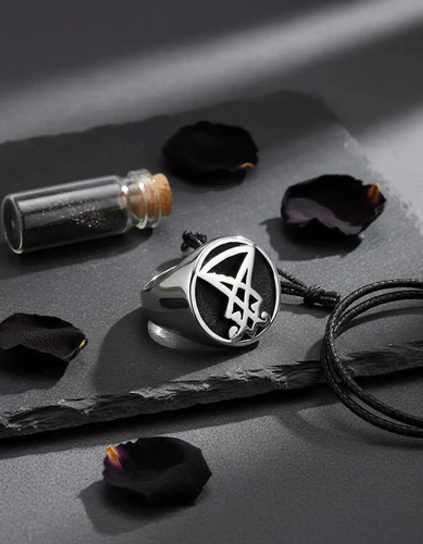Anillo Color Plata Sello Sigil Acero Inoxidable Para Hombre 6