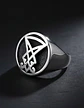 Anillo Color Plata Sello Sigil Acero Inoxidable Para Hombre - Miniatura 8