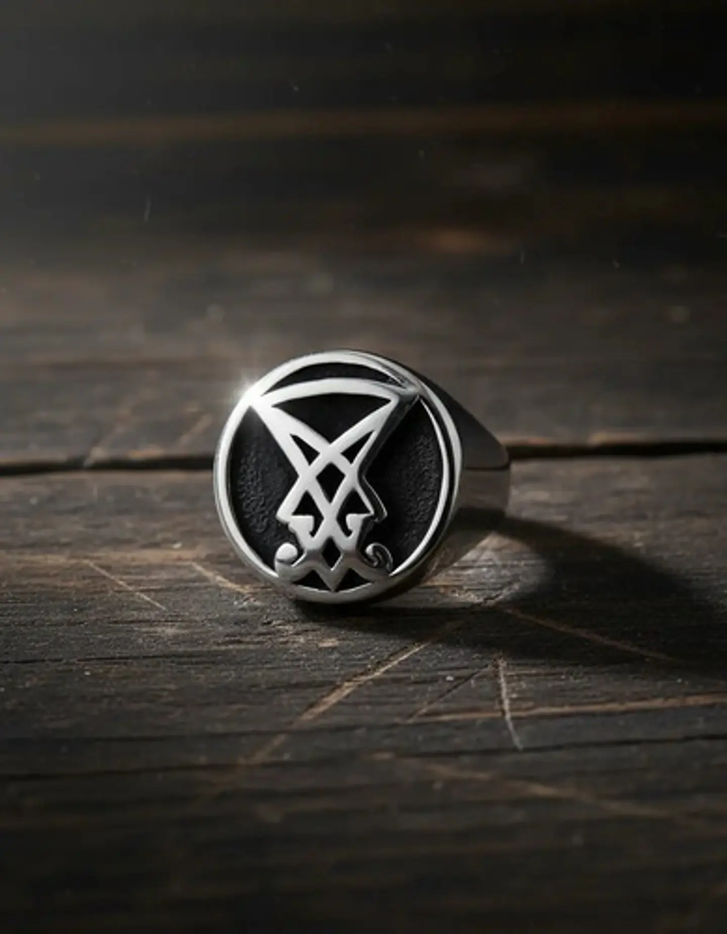 Anillo Color Plata Sello Sigil Acero Inoxidable Para Hombre 9