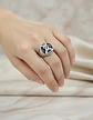 Anillo Color Plata Sello Sigil Acero Inoxidable Para Hombre - Miniatura 11