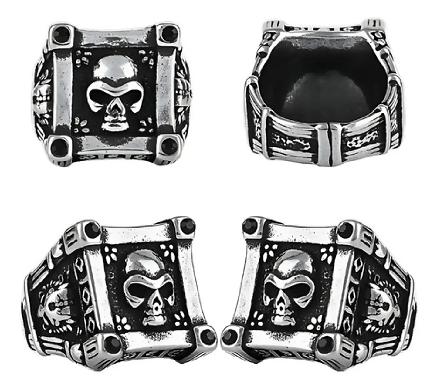 Anillo Grande Cráneo Color Plata Calavera Skull Para Hombre 2