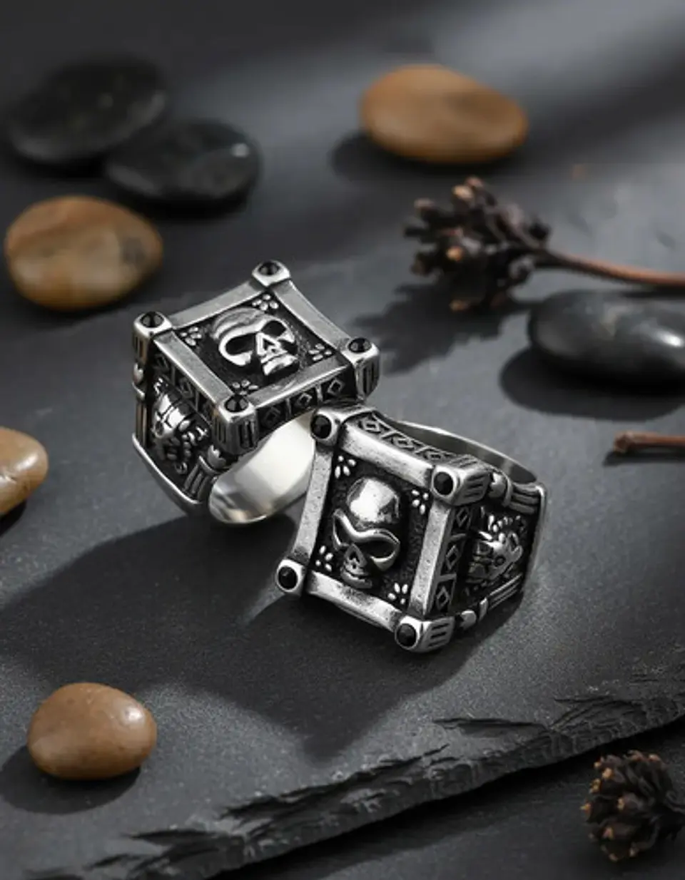 Anillo Grande Cráneo Color Plata Calavera Skull Para Hombre 5