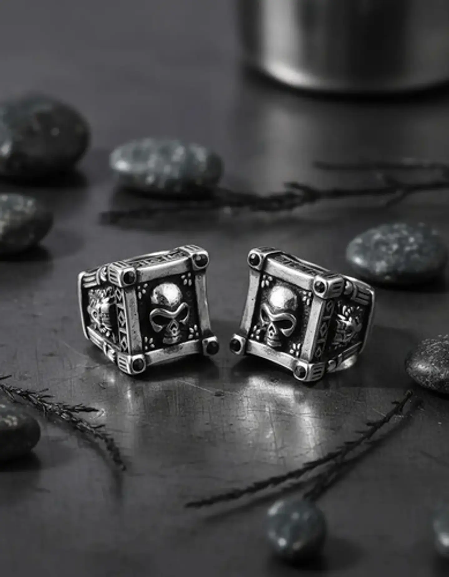 Anillo Grande Cráneo Color Plata Calavera Skull Para Hombre 9
