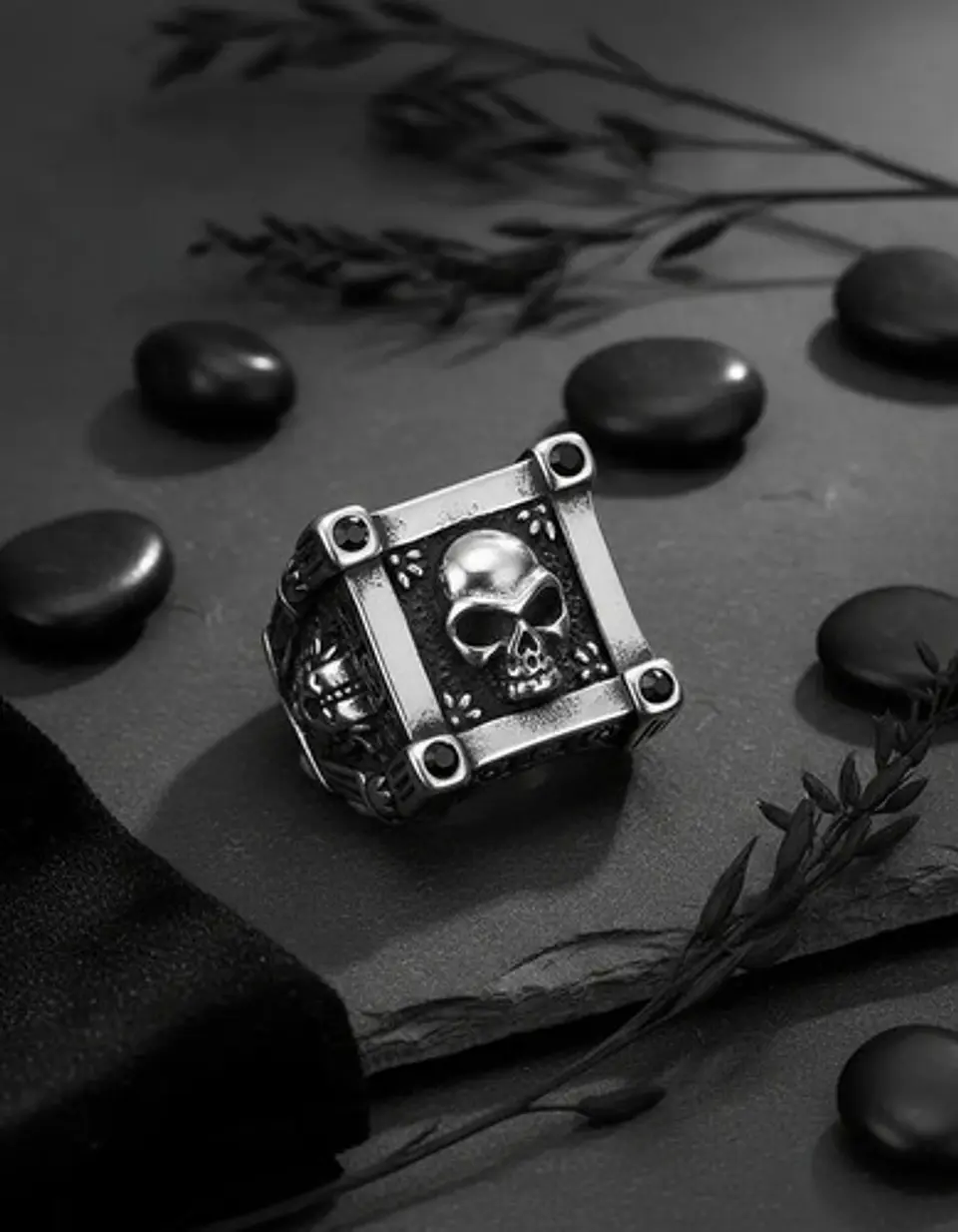 Anillo Grande Cráneo Color Plata Calavera Skull Para Hombre 10