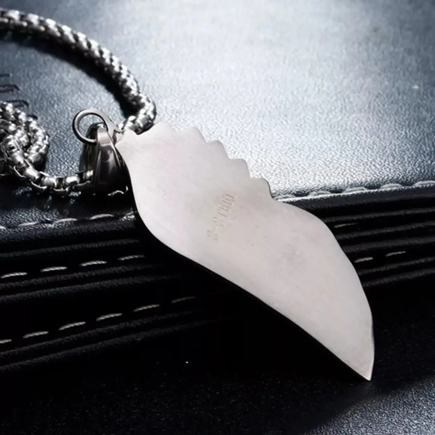 Collar Color Plata Acero Inoxidable Ala Soñador Para Hombre 5