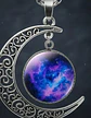 Collar Cadena Gargantilla Mujer Media Luna Galaxia Nebulosa - Miniatura 15