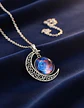 Collar Cadena Gargantilla Mujer Media Luna Galaxia Nebulosa - Miniatura 17