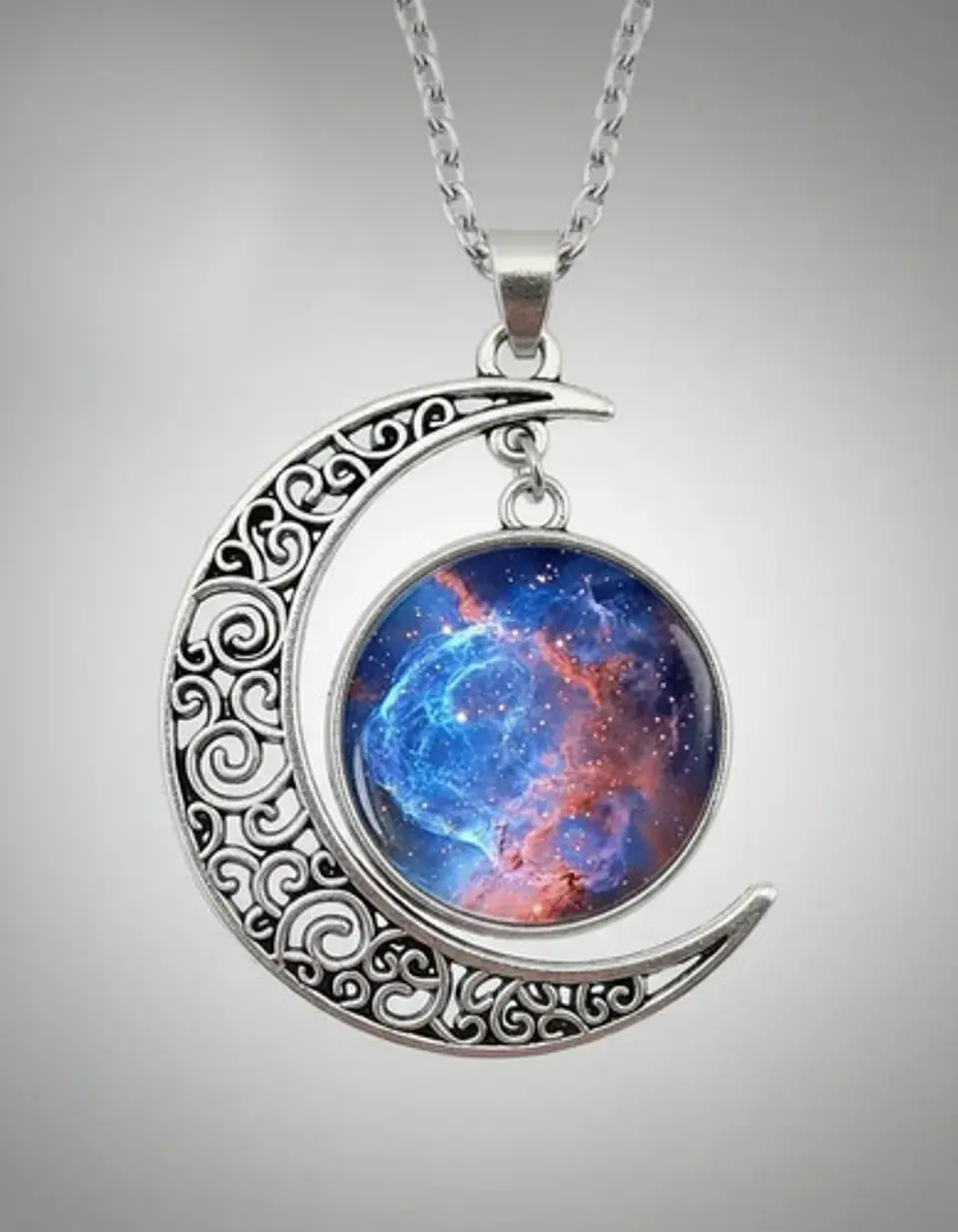 Collar Cadena Gargantilla Mujer Media Luna Galaxia Nebulosa 19