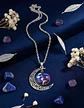 Collar Cadena Gargantilla Mujer Media Luna Galaxia Nebulosa - Miniatura 22