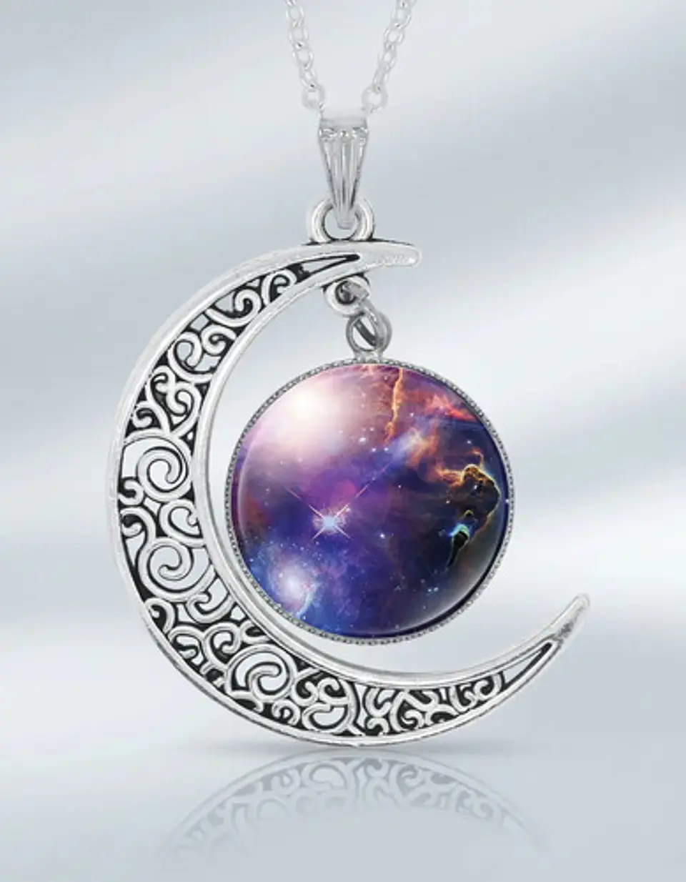 Collar Cadena Gargantilla Mujer Media Luna Galaxia Nebulosa 25
