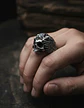 Anillo Color Plata Calavera Vikingo Valknut Calavera Hombre - Miniatura 7