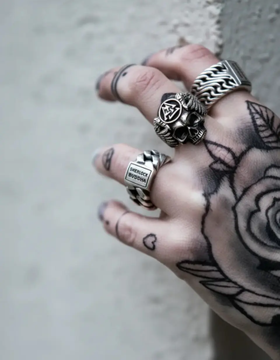 Anillo Color Plata Calavera Vikingo Valknut Calavera Hombre 9