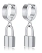 Aretes Pendientes Candado Color Oro Minimalista Hombre Mujer - Miniatura 1