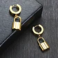 Aretes Pendientes Candado Color Oro Minimalista Hombre Mujer - Miniatura 9