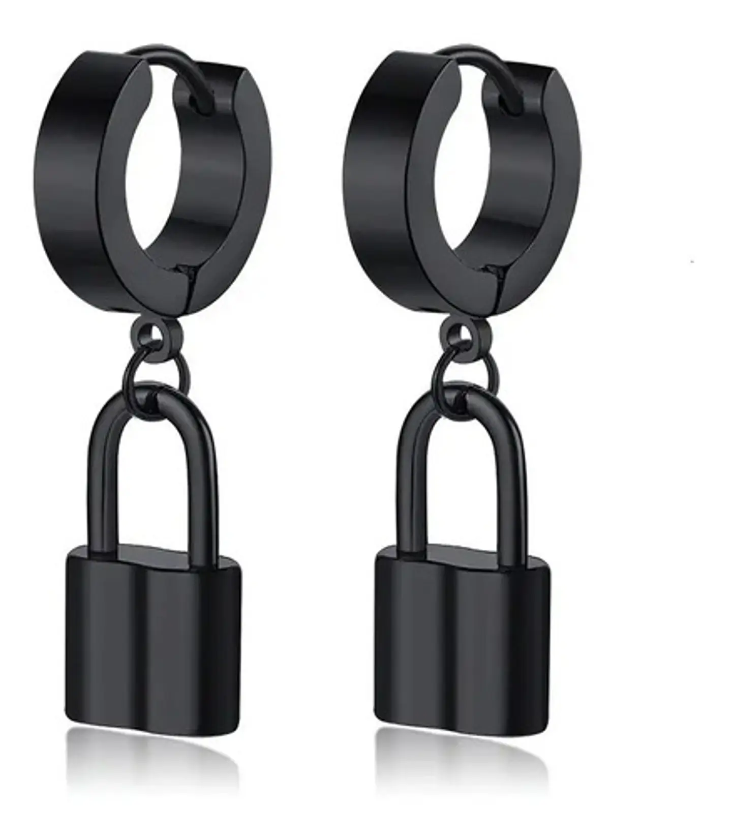 Aretes Pendientes Candado Color Oro Minimalista Hombre Mujer 11