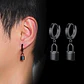 Aretes Pendientes Candado Color Oro Minimalista Hombre Mujer - Miniatura 12