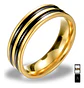 Anillo Argolla Color Oro Clásico Banda Doble Linea Hombre - Miniatura 1