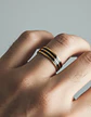 Anillo Argolla Color Oro Clásico Banda Doble Linea Hombre - Miniatura 3