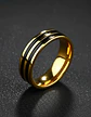 Anillo Argolla Color Oro Clásico Banda Doble Linea Hombre - Miniatura 8