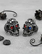 Anillo Color Plata Gótico Cráneo Skull Calavera Acero Hombre - Miniatura 2