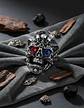Anillo Color Plata Gótico Cráneo Skull Calavera Acero Hombre - Miniatura 6