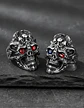 Anillo Color Plata Gótico Cráneo Skull Calavera Acero Hombre - Miniatura 8