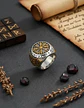 Anillo Acero Color Oro Vegvisir Yggdrasi Vikingo Para Hombre - Miniatura 3
