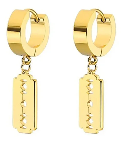Aretes Pendientes Candado Color Oro Minimalista Hombre Mujer