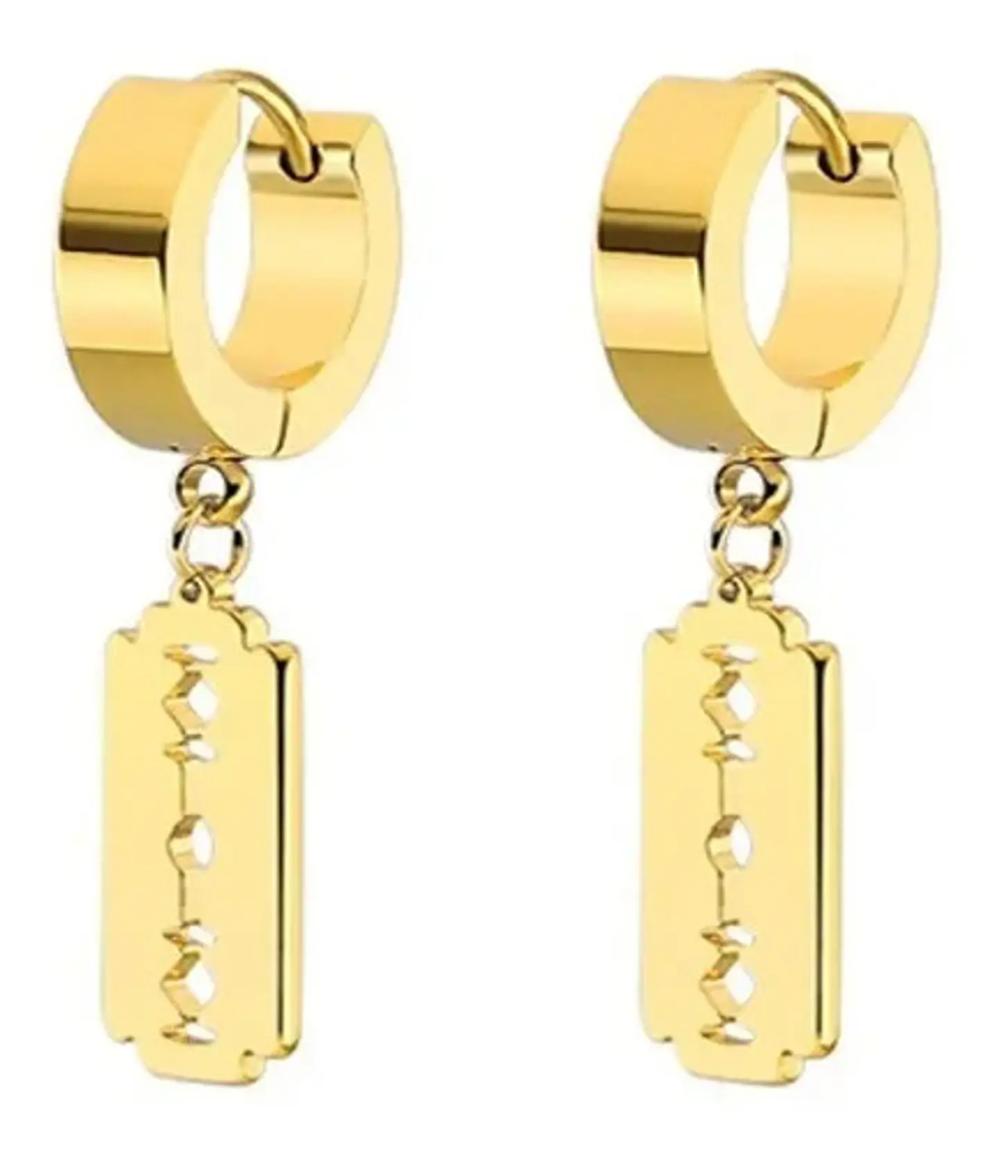 Aretes Pendientes Candado Color Oro Minimalista Hombre Mujer 1