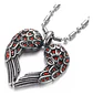Collar Dije Corazon Alas De Acero Color Plata Hombre Y Mujer - Miniatura 3