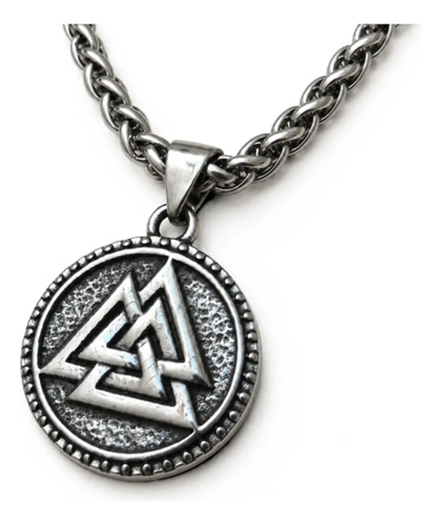Collar Vikingo En Acero Hombre Y Mujer Dije Pequeño Valknut 1