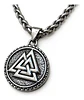 Collar Vikingo En Acero Hombre Y Mujer Dije Pequeño Valknut - Miniatura 1